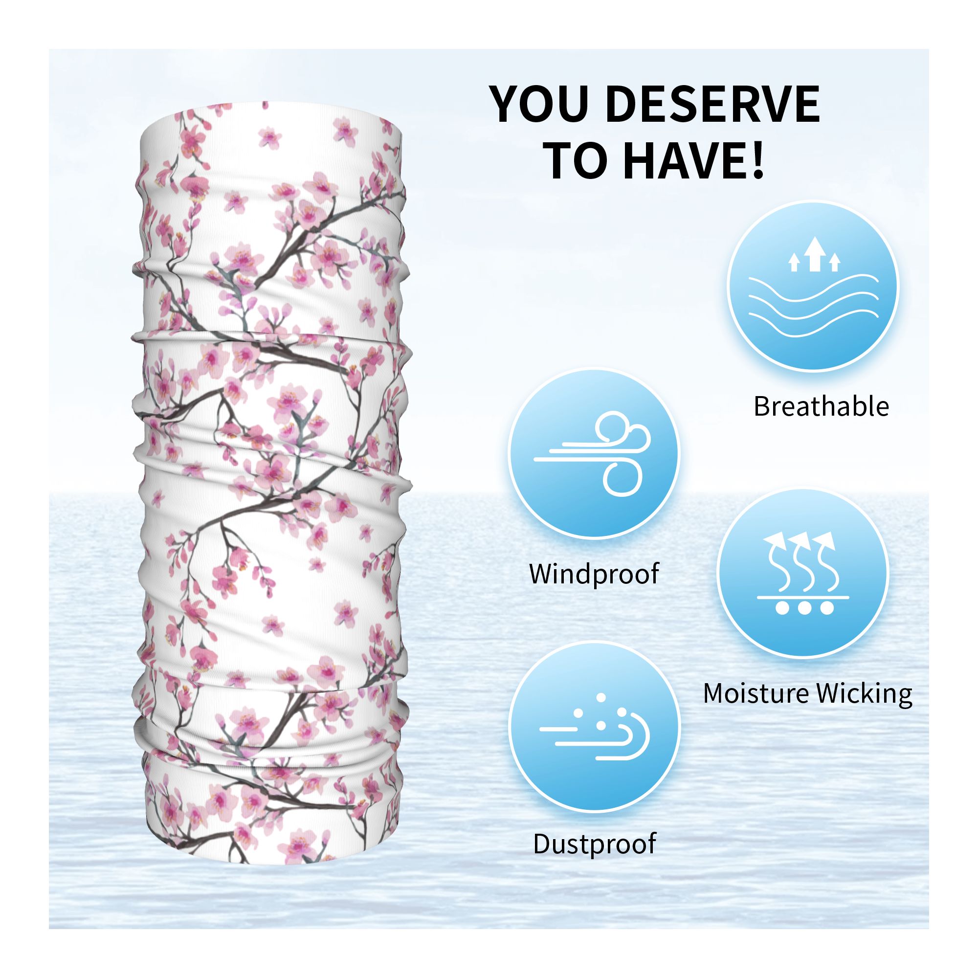 일본 사쿠라 벚꽃과 빨간 떠오르는 태양 반다나 넥 게이 - Neck Gaiter Face Cover 리뷰 및 가격