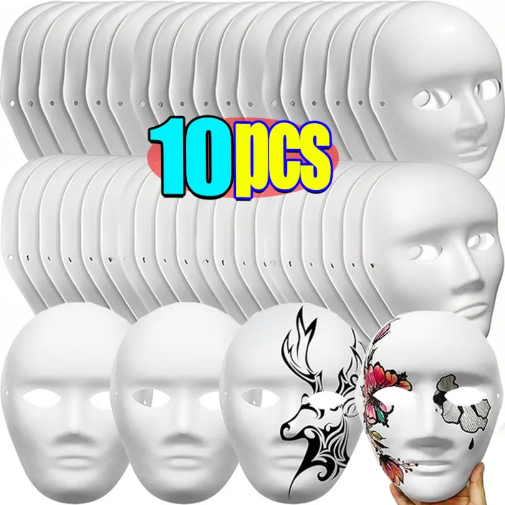 1/10개 DIY 풀페이스 마스크 종이 블랭크 화이트  - Respirator Half Face 리뷰 및 가격