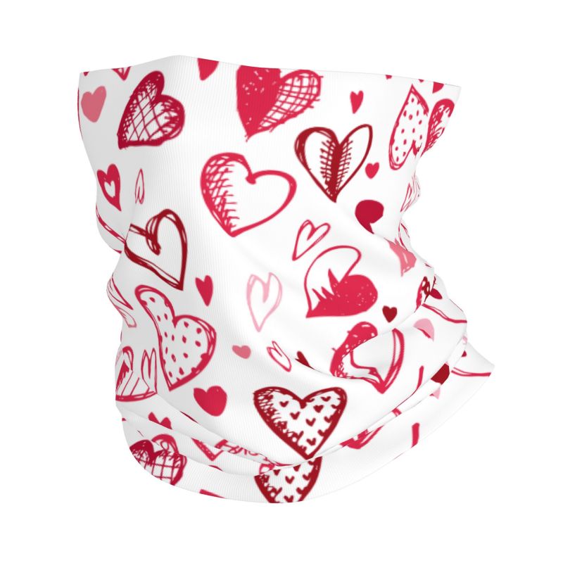 핑크 레드 러브 하트 반다나 넥 워머 여성 남성 하이킹 - Neck Gaiter Face Cover 리뷰 및 가격
