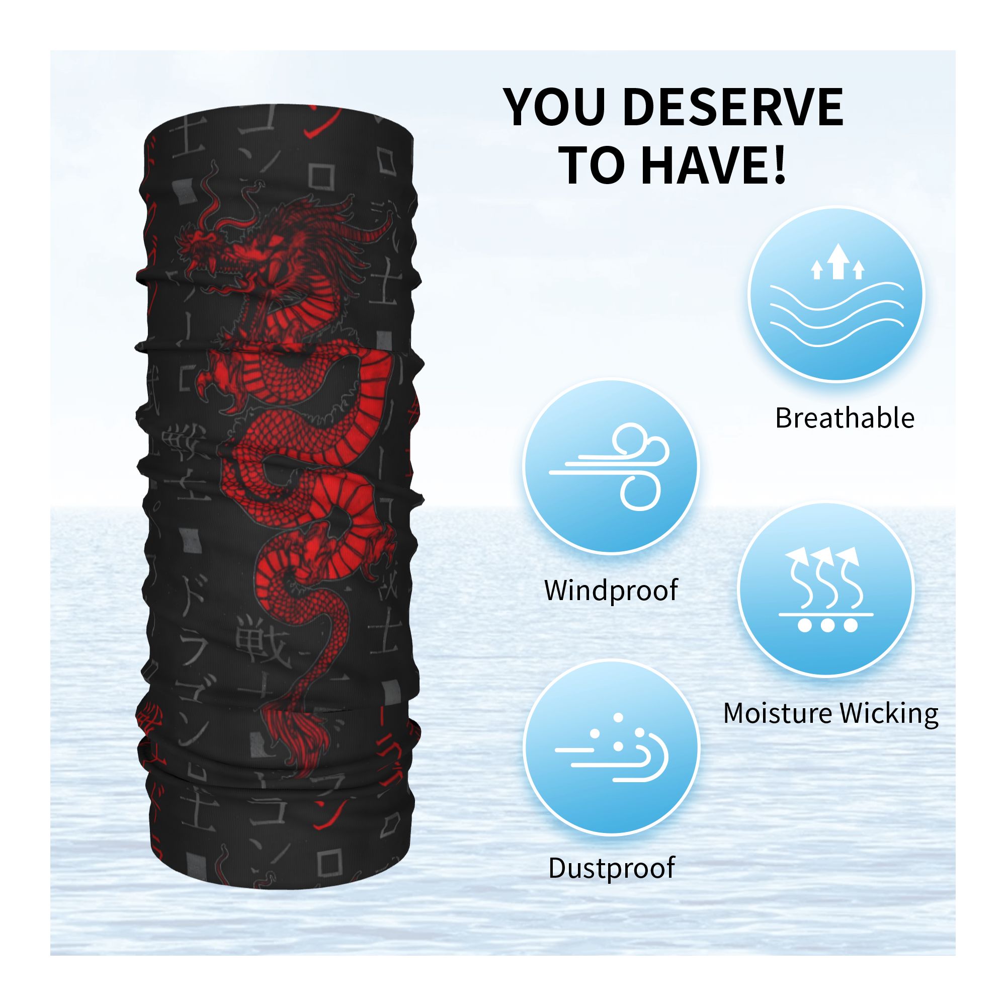 레드 드래곤 동물 반다나 넥 게이터 방풍 페이스 스카프 - Neck Gaiter Face Cover 리뷰 및 가격