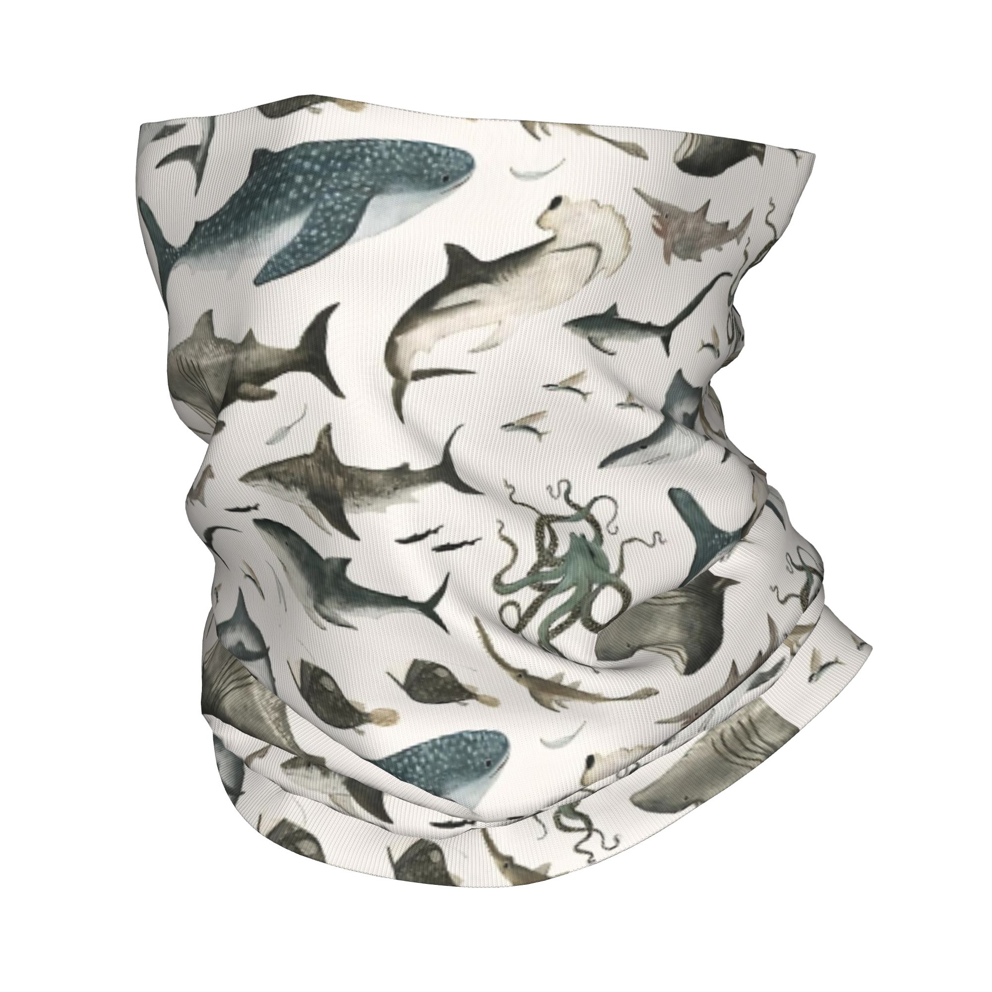 상어 해양 동물 상어 반다나 넥 커버 프린트 랩 스카프 - Neck Gaiter Face Cover 리뷰 및 가격